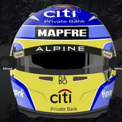 Alonso recupera el diseño de su casco de campeón con Renault