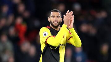 WATFORD, ENGLAND - DECEMBER 07: Etienne Capoue of Watford acknowledges the fans during the Premier League match between Watford FC and Crystal Palace at Vicarage Road on December 07, 2019 in Watford, United Kingdom. (Photo by Alex Pantling/Getty Images)