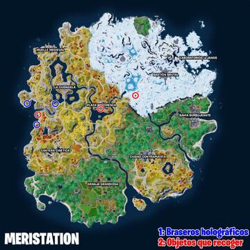 Mapa con las ubicaciones a visitar y tareas a realizar en la tercera Misión