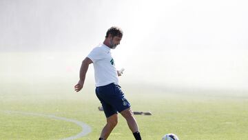 Quique Sánchez Flores, durante un entrenamiento.