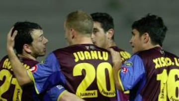 <b>MÁXIMA CONFIANZA. </b>Serra, Iborra, Gorka y Juanlu celebran el 0-4 logrado ante el Girona.