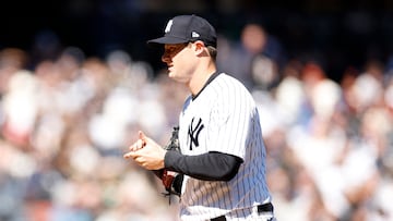 BRONX, NEW YORK - MARCH 30: Gerrit Cole #45 of the New York Yankees pitches during the fifth inning against the San Francisco Giants on Opening Day at Yankee Stadium on March 30, 2023 in the Bronx borough of New York City. Sarah Stier/Getty Images/AFP (Photo by Sarah Stier / GETTY IMAGES NORTH AMERICA / Getty Images via AFP)