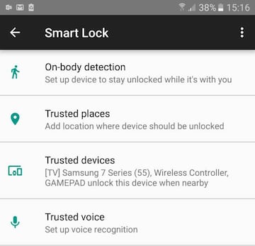 Las 4 opciones para configurar el desbloqueo de Smart Lock