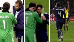 Jerzy Dudek, Iker Casillas y Sergio Ramos, durante el Ajax - Real Madrid de la temporada 2010-2011.