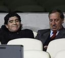 Maradona visitó el Bernabéu para seguir a los argentinos del Real Madrid