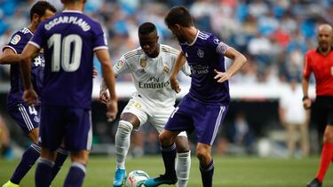 Soccer: La Liga - Real Madrid v Real Valladolid
Vinicius Jr of Real Madrid during the spanish league, La Liga, football match played between Real Madrid CF and Real Valladolid CF at Santiago Bernabeu Stadium on August 24, 2019.
24/08/2019 ONLY FOR