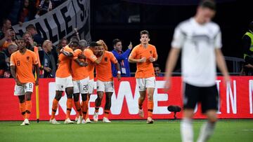 Holanda celebra el triunfo ante Alemania.