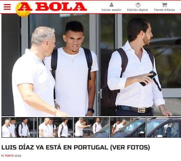 El colombiano Luis Díaz aterrizó en Portugal para cerrar su vínculo con el Porto.