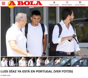 Luis Díaz ya está en Portugal para firmar con el Porto