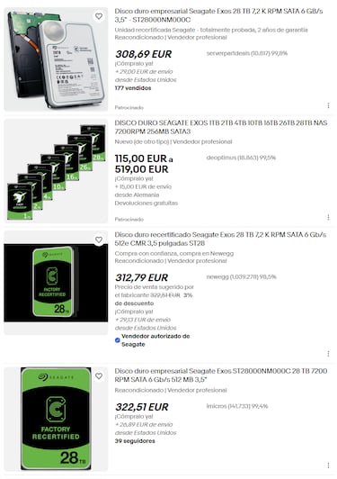 Saltan las alarmas por la aparición de cientos de discos duros de gran capacidad a un precio sospechosamente bajo