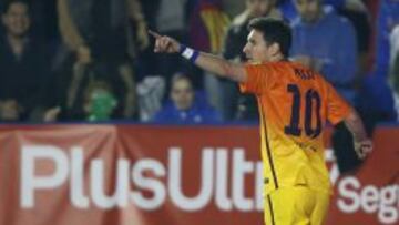 Messi celebra un gol frente al Levante.