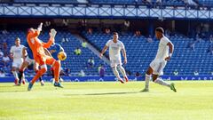 Rodrygo marc&oacute; as&iacute; durante el Rangers-Real Madrid. 