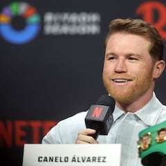 ¿Me ves más flaco?” Y Canelo responde, “sí, que a una vaca”