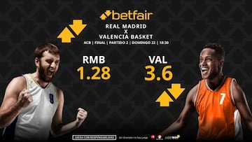 Real Madrid vs. Valencia Basket (partido 2): horario, dónde ver, pronósticos y estadísticas