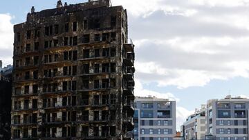 A general view of an apartment building where a fire occurred in Valencia, Spain, February 23, 2024. REUTERS/Eva Manez