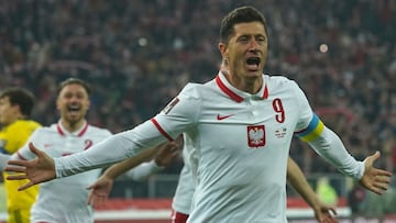 Lewandowski celebra su gol ante Suecia