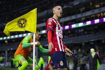 Roberto Alvarado of Guadalajara during the game America vs Guadalajara, corresponding to second leg match of Semifinals of the Torneo Clausura 2023 of the Liga BBVA MX, at Azteca Stadium, on May 21, 2023.

<br><br>

Roberto Alvarado de Guadalajara durante el partido America vs Guadalajara, Correspondiente al partido de Vuelta de Semifinales del Torneo Clausura 2023 de la Liga BBVA MX, en el Estadio Azteca, el 21 de Mayo de 2023.