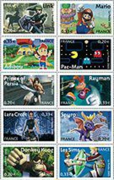 Francia emite 10 sellos de héroes de los videojuegos