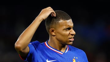 Mbappé durante el partido de Nations League entre Francia e Italia.