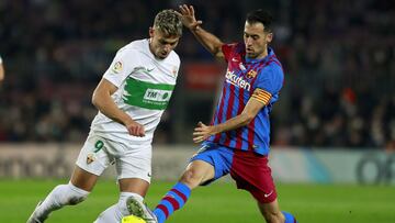 18/12/21 PARTIDO PRIMERA DIVISION
 BARCELONA - ELCHE
 LUCAS BOYE SERGIO BUSQUETS