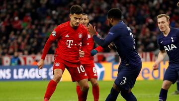 Coutinho durante el Bayern-Tottenham