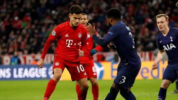 Coutinho durante el Bayern-Tottenham