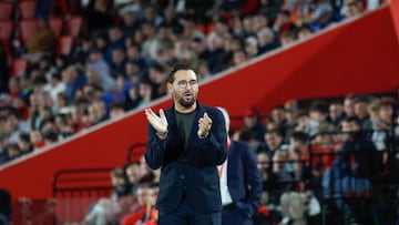 PALMA DE MALLORCA, 09/11/2025.- El entrenador del Getafe, José Bordalás, durante el partido de la jornada 12 de LaLiga EA Sports que el RCD Mallorca y el Getafe CF disputan este domingo, en el estadio de Son Moix en Palma de Mallorca. EFE/ Cati Cladera