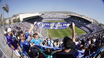 Panorámica de La Rosaleda el jueves contra el Melilla.