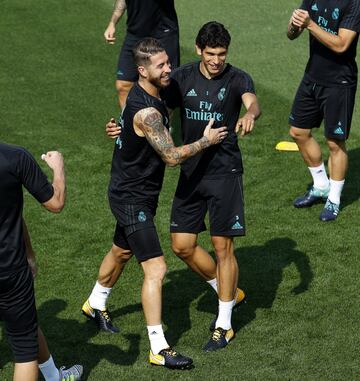 08/09/17 ENTRENAMIENTO REAL MADRID 
SERGIO RAMOS JESUS VALLEJO 