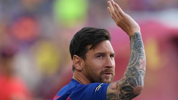 (FILES) In this file photo taken on August 4, 2019 Barcelona&#039;s Argentinian forward Lionel Messi waves before the 54th Joan Gamper Trophy friendly football match between Barcelona and Arsenal at the Camp Nou stadium in Barcelona. - Lionel Messi has in