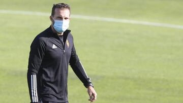 Rubén Baraja, durante el entrenamiento de esta mañana.