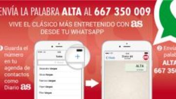 Vive el Clásico más entretenido con AS desde tu WhatsApp