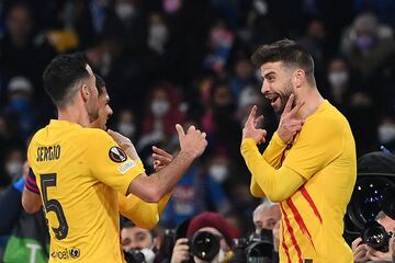 1-3. Gerard Piqué celebra el tercer gol.