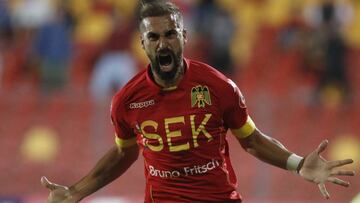 Sebastián Jaime anotó el único gol del triunfo de Unión Española ante Santiago Wanderers.