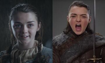 Arya Stark en la primera (izq) y séptima (der) temporada de Game of Thrones.  