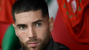 Algeria's goalkeeper #23 Luca Zidane during the Africa Cup of Nations (CAN) Group E football match between Equatorial Guinea and Algeria at Moulay Hassan Stadium in Rabat on December 31, 2025. (Photo by Gabriel BOUYS / AFP)
