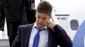 Vietto, durante un viaje con el Atleti.