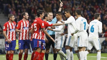 18/11/17
 PARTIDO PRIMERA DIVISION
 ATLETICO DE MADRID REAL MADRID
 ARBITRO FERNANDEZ BORBALAN
 TARJETA AMARILLA NACHO FERNANDEZ 