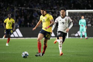 Jhon Jáder Durán y un golazo de chilena de Rafael Santos Borré le dieron la vuelta al marcador tras el primer tanto de Mitoma. Lorenzo mantiene su invicto con la Selección Colombia.