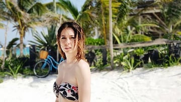 El descuido de Blanca Suarez con su bikini al darse un chapuz&oacute;n en el agua.