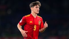 SEVILLE, SPAIN - NOVEMBER 14: Gavi of Spain looks on during the 2022 FIFA World Cup Qualifier match between Spain and Sweden at Estadio de La Cartuja on November 14, 2021 in Seville, . (Photo by Fran Santiago/Getty Images)