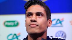 Varane en rueda de prensa.