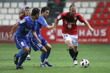 Delporte durante un partido entre Nástic y Xerez de Copa del Rey.