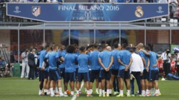 Último entrenamiento del Real Madrid antes de la final.


