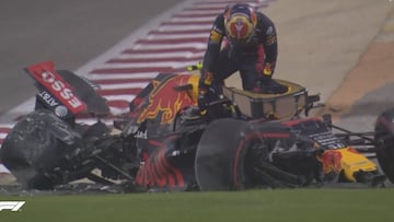 Accidente de Alex Albon con el Red Bull en Bahr&eacute;in. F1 2020. 