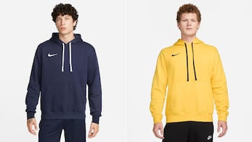 Sudadera con capucha Nike Park 20 azul marino y amarilla para hombre