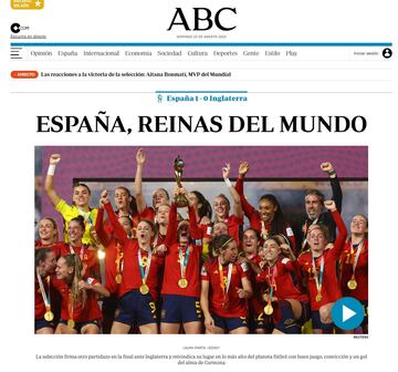 La victoria de España en las portadas de la prensa