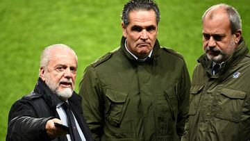 Aurelio de Laurentiis, a la izquierda, presidente del Nápoles.