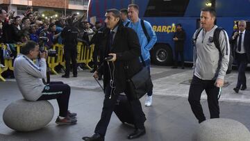 LLEGADA DEL BARCELONA A HUESCA CON ERNESTO VALVERDE A LA CABEZA