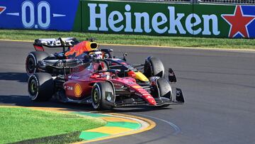 Leclerc y Verstappen se juegan el liderato del GP de Australia de F1.